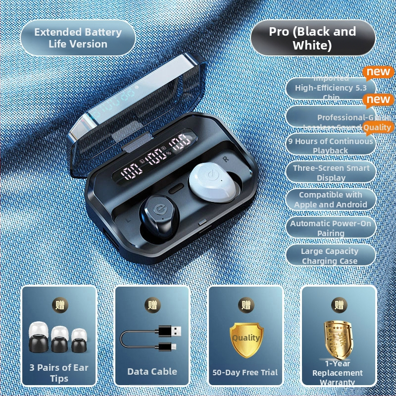 Slúchadlá Bluetooth true wireless pre šport s potlačením šumu, in-ear dizajn, dlhá výdrž batérie, model 2025