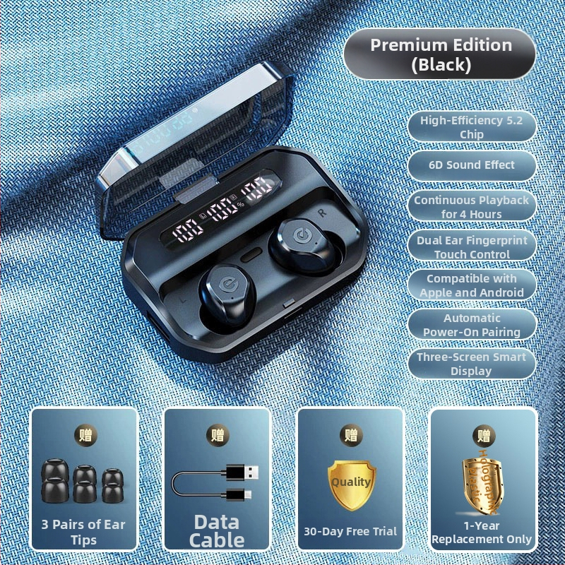 Slúchadlá Bluetooth true wireless pre šport s potlačením šumu, in-ear dizajn, dlhá výdrž batérie, model 2025