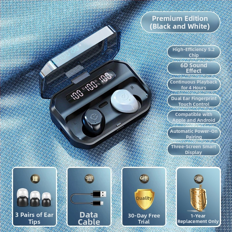 Slúchadlá Bluetooth true wireless pre šport s potlačením šumu, in-ear dizajn, dlhá výdrž batérie, model 2025