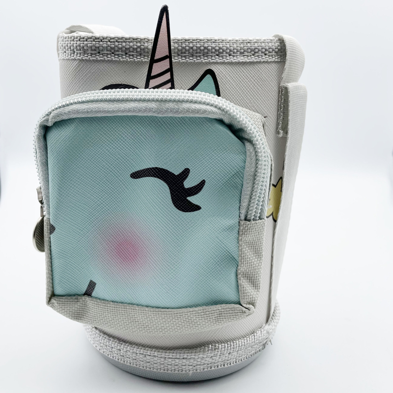 Husă pentru termos pentru copii, cu buzunar și portofel, accesoriu pentru geantă crossbody, imprimeu brodat