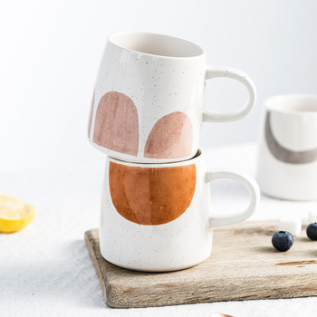 Set de căni ceramice cu capac și linguriță, cadou creativ