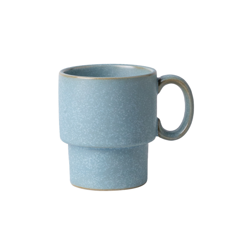 Cană din ceramică de piatră, stivuibilă, în stil retro, pentru casă și birou; practică pentru apă și lapte