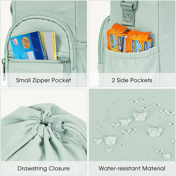 Husă izolantă din material textil pentru sticla de apă, cu curea crossbody