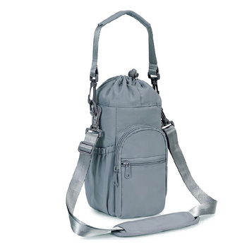 Husă izolantă din material textil pentru sticla de apă, cu curea crossbody