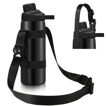 Husă izolată pentru sticla de apă, pentru exterior, cu capac protector reglabil și curea crossbody