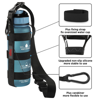 Husă izolată pentru sticla de apă, pentru exterior, cu capac protector reglabil și curea crossbody