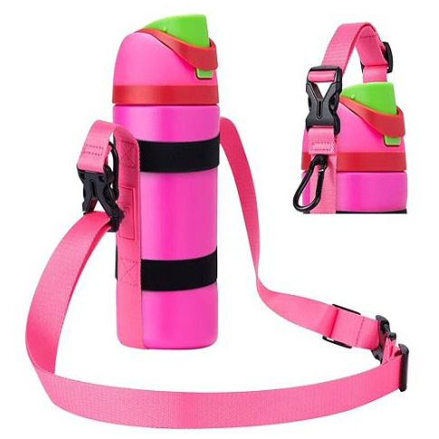 Husă izolată pentru sticla de apă, pentru exterior, cu capac protector reglabil și curea crossbody
