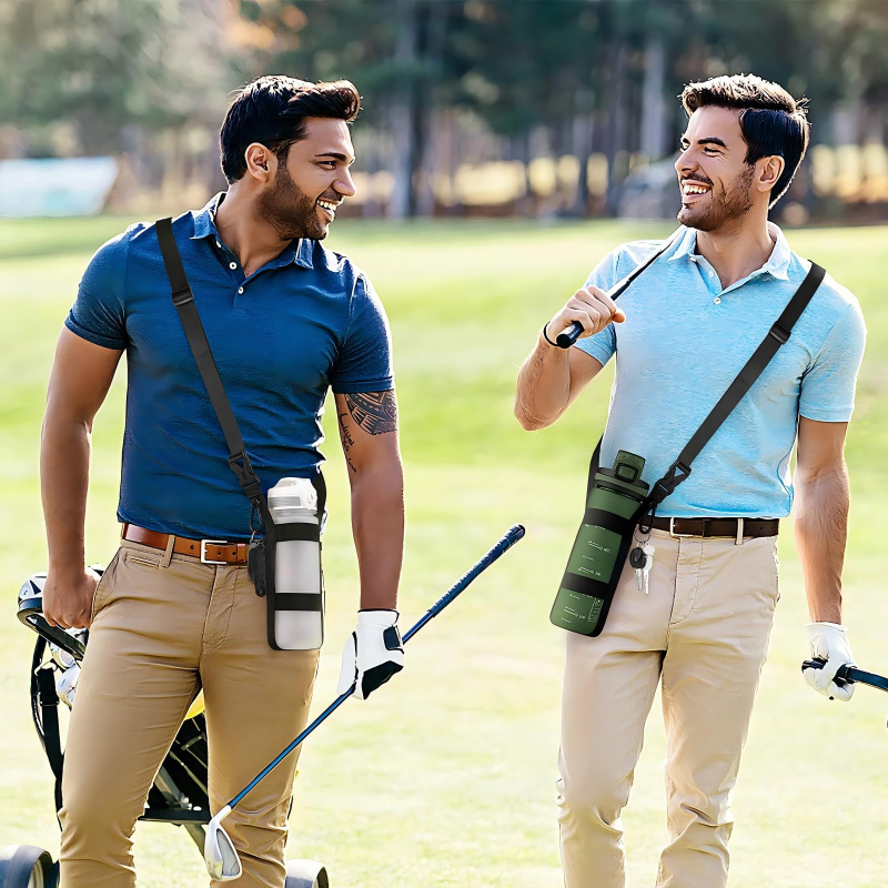 Husă izolată pentru sticla de apă, pentru exterior, cu capac protector reglabil și curea crossbody