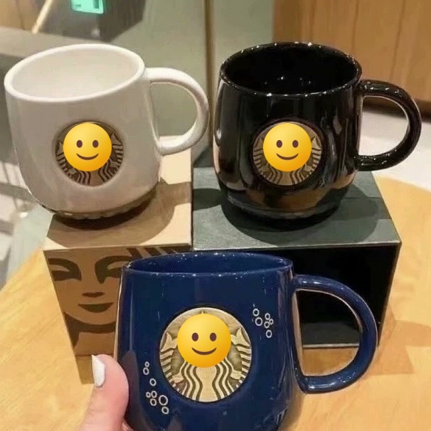 Ceașcă de cafea din porțelan cu emblemă din cupru în model de solzi de pește, design premium