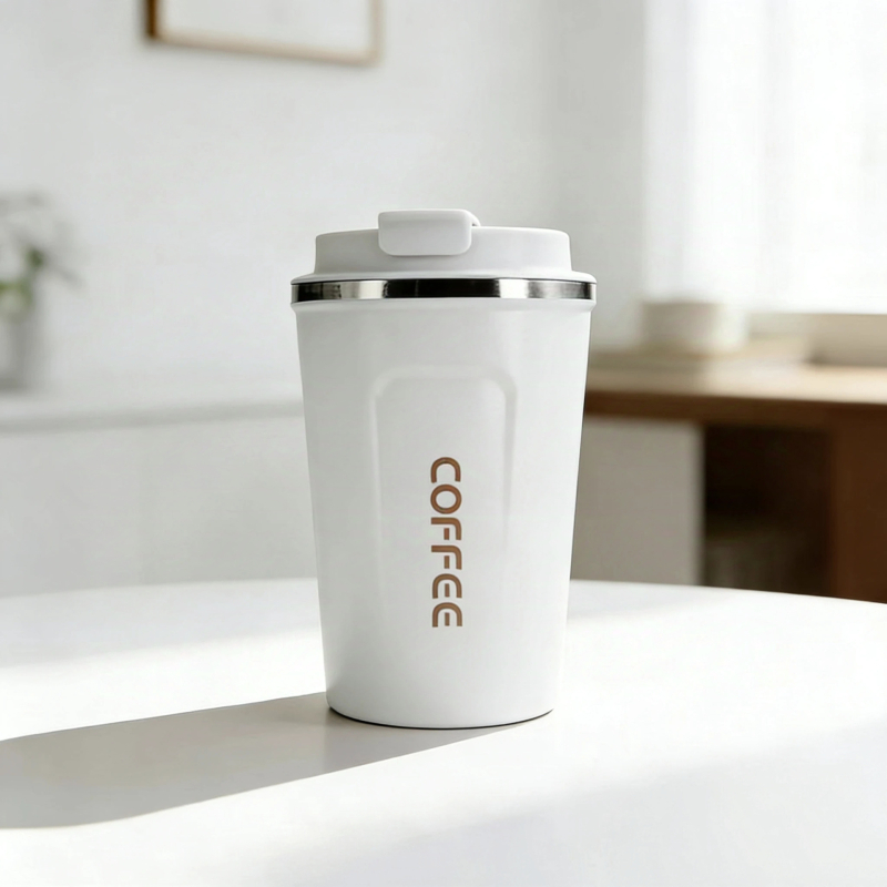 Cana de cafea din oțel inoxidabil 304, inteligentă, portabilă, montaj pe mașină, termos izolat pentru birou