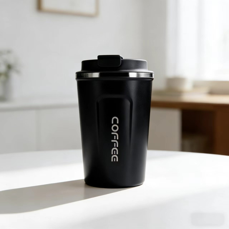Cana de cafea din oțel inoxidabil 304, inteligentă, portabilă, montaj pe mașină, termos izolat pentru birou