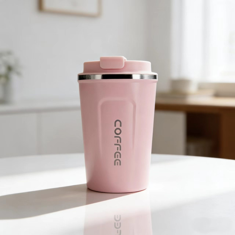Cana de cafea din oțel inoxidabil 304, inteligentă, portabilă, montaj pe mașină, termos izolat pentru birou
