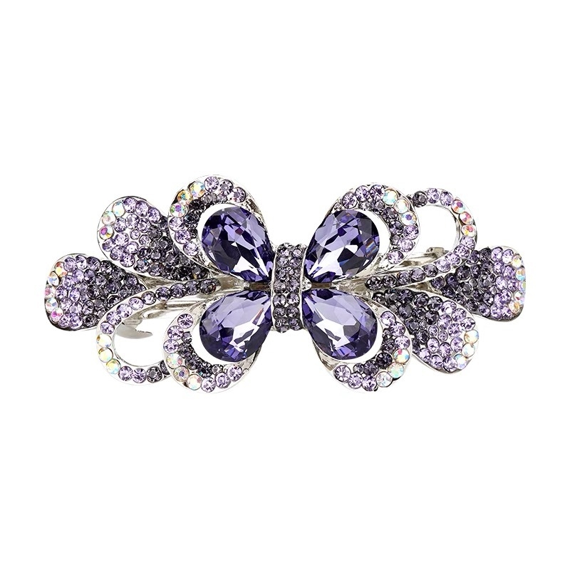 Korejskog stila velika kristalna leptir kopča za kosu s rhinestones, cvijet od kristala, opružni klips