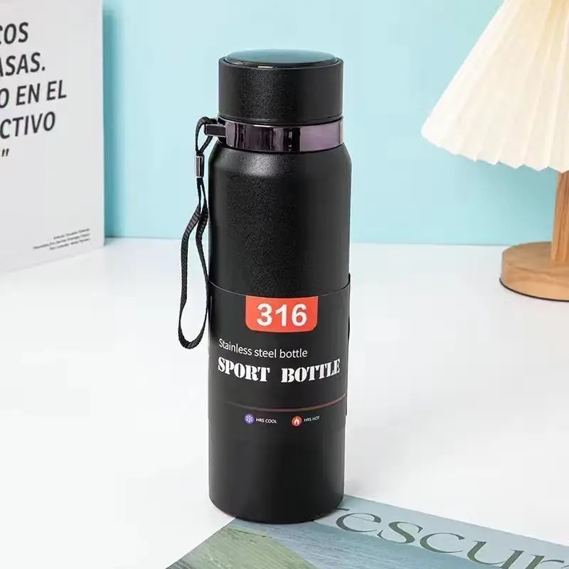 Cana termică cu afișaj inteligent al temperaturii, din oțel inoxidabil 316, izolație în vid, capacitate mare, portabilă pentru exterior, design minimalist, separator ceai-apă.