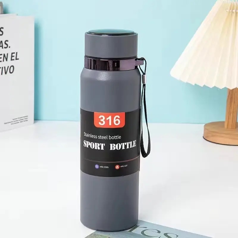 Cana termică cu afișaj inteligent al temperaturii, din oțel inoxidabil 316, izolație în vid, capacitate mare, portabilă pentru exterior, design minimalist, separator ceai-apă.