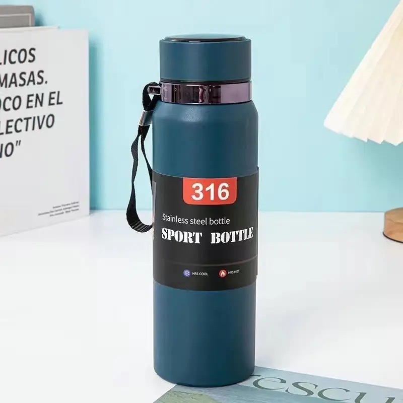 Cana termică cu afișaj inteligent al temperaturii, din oțel inoxidabil 316, izolație în vid, capacitate mare, portabilă pentru exterior, design minimalist, separator ceai-apă.