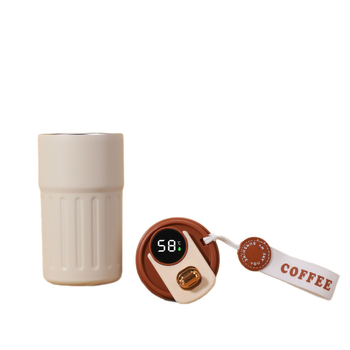 Ceașcă de cafea din oțel inoxidabil 316 cu afișaj al temperaturii, curea de purtare, termos portabil, personalizabil