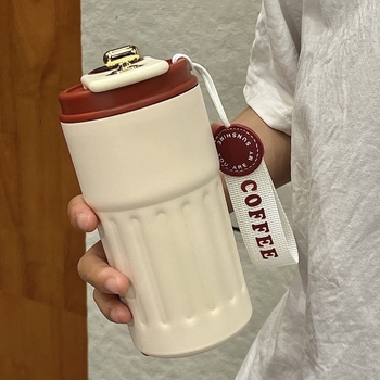 Cană de cafea din oțel inoxidabil 316, termos inteligent cu curea, recipient portabil pentru studenți