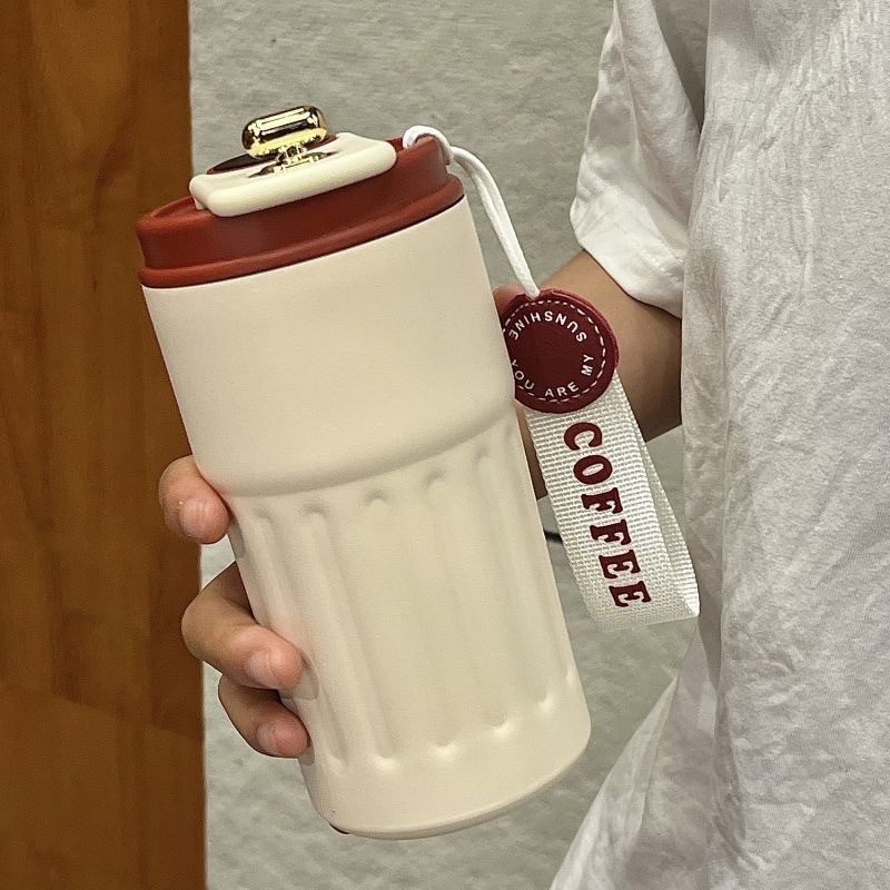 Cană de cafea din oțel inoxidabil 316, termos inteligent cu curea, recipient portabil pentru studenți