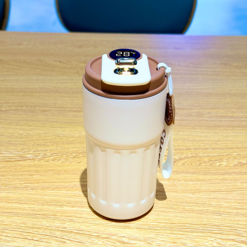 Cană de cafea din oțel inoxidabil 316, termos inteligent cu curea, recipient portabil pentru studenți