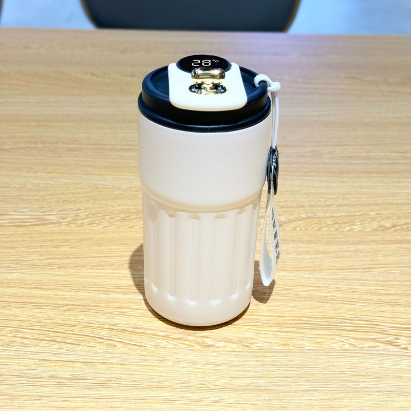 Cană de cafea din oțel inoxidabil 316, termos inteligent cu curea, recipient portabil pentru studenți