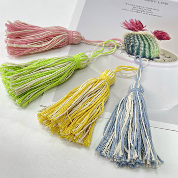 Ciucure din bumbac reciclat, lucrat manual, decor pentru perdele și textile de casă, 10 cm lungime