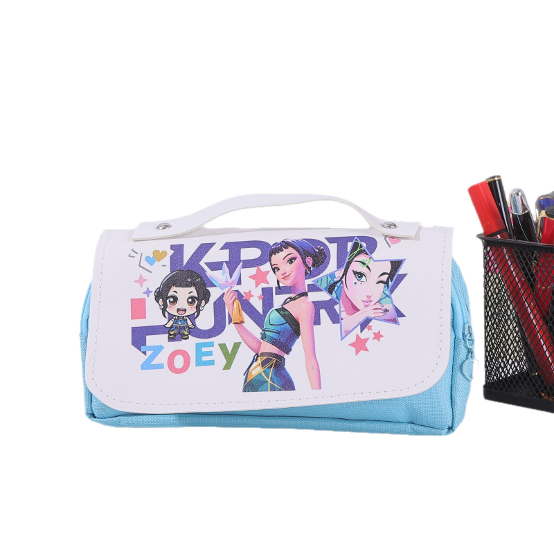 Penar de creioane cu capacitate mare, design în stil japonez, temă anime pentru elevi