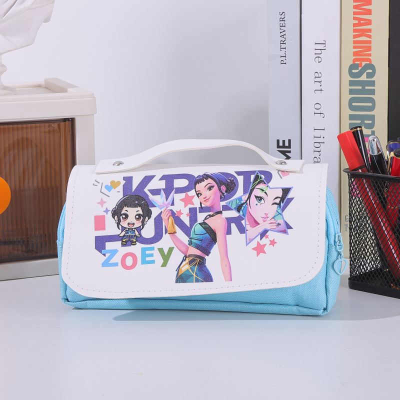 Penar de creioane cu capacitate mare, design în stil japonez, temă anime pentru elevi