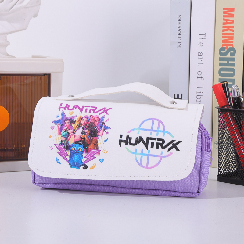 Penar de creioane cu capacitate mare, design în stil japonez, temă anime pentru elevi