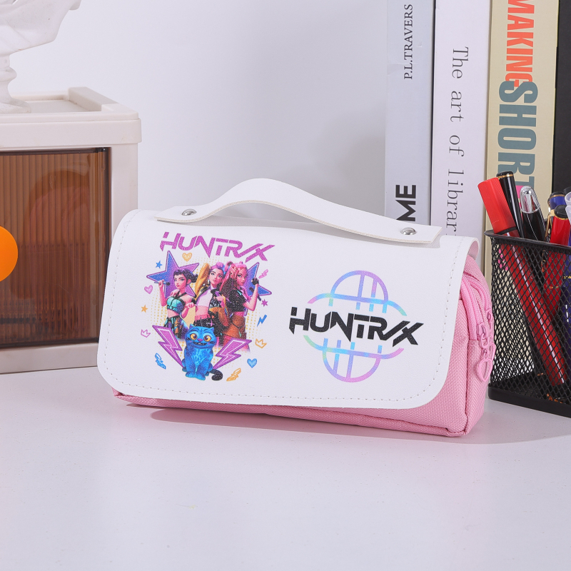 Penar de creioane cu capacitate mare, design în stil japonez, temă anime pentru elevi