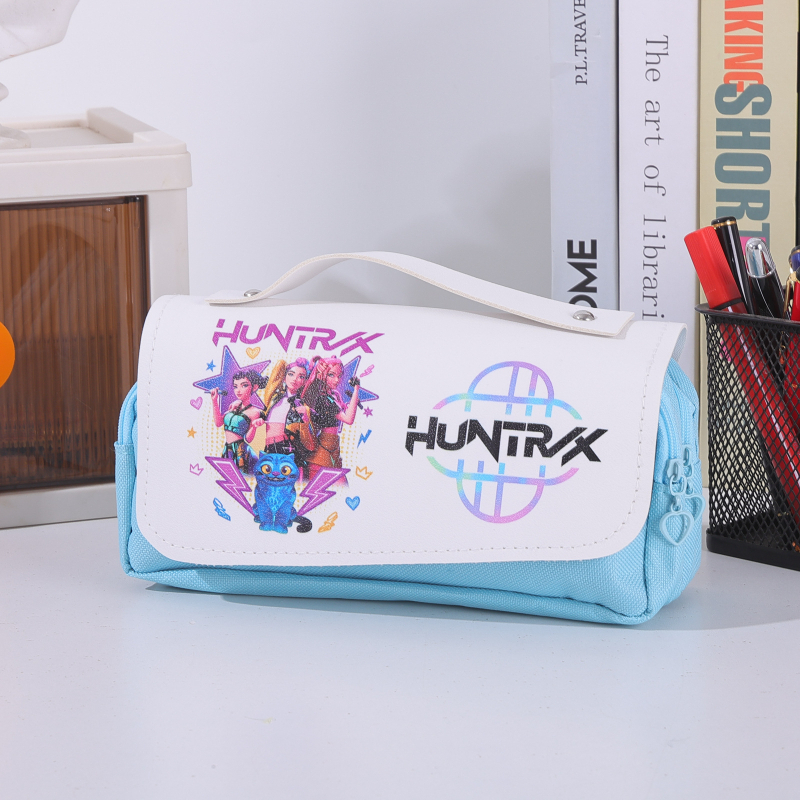 Penar de creioane cu capacitate mare, design în stil japonez, temă anime pentru elevi