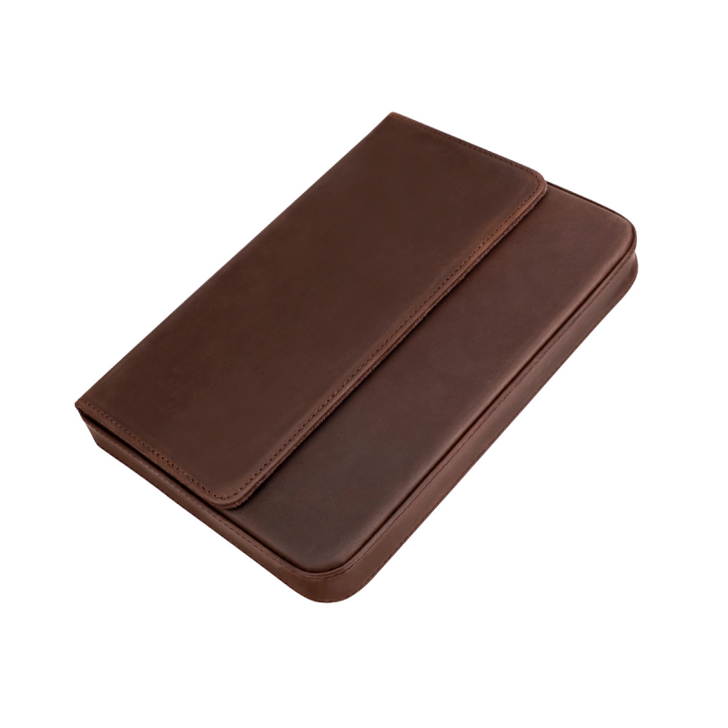 Etui pentru stilouri din piele Crazy Horse, lucrat manual, stil sertar, piele naturală