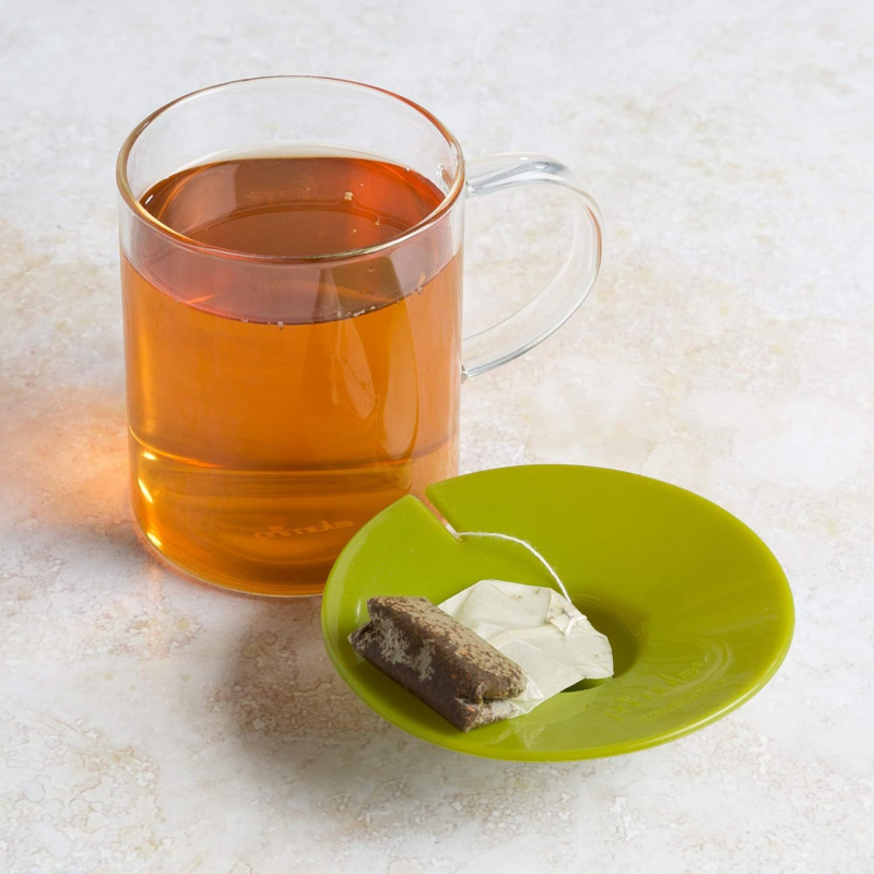 Capac de cești din silicon alimentar, universal pentru cești ceramice, suport pentru pliculete de ceai și infuzor, roz