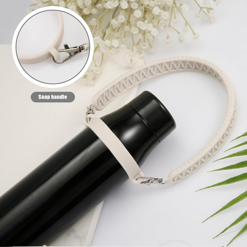 Husă din silicon pentru pahar, cu bretea și inel, set de protecție pentru sticlă de apă, material ecologic portabil