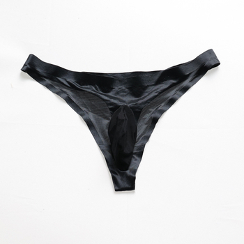 Muški bezšivni tanga od ice silk, velike veličine, ultra-tanki, prozračni, s odvojenom prednjom kapsom, jednobojne boje