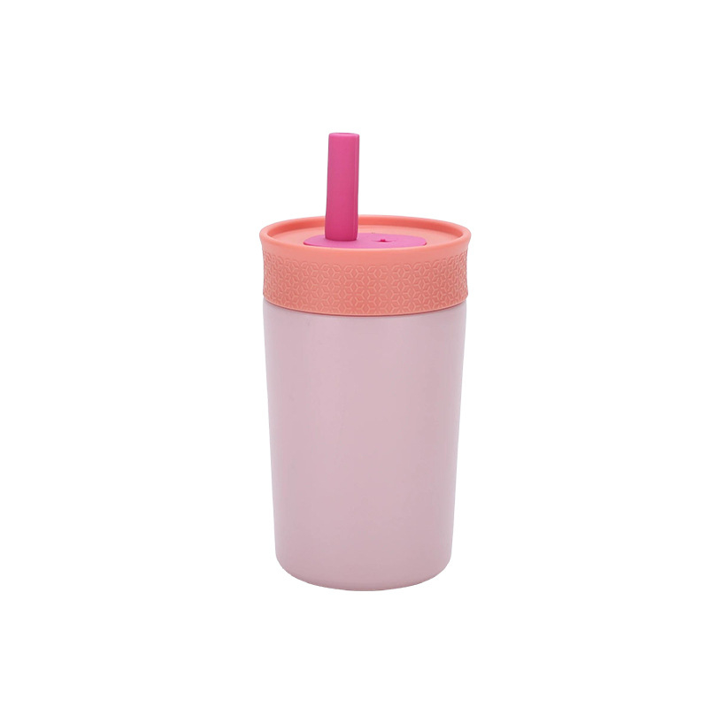 Ceașcă izolată pentru copii din oțel inoxidabil, portabilă pentru exterior, cu pai, personalizabilă