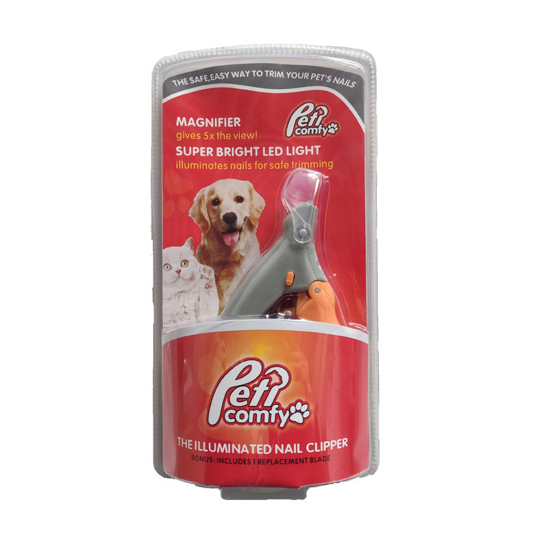 Set pentru unghii animale LED, pentru pisici și câini, cu pilă, în ambalaj din carton, modele variate