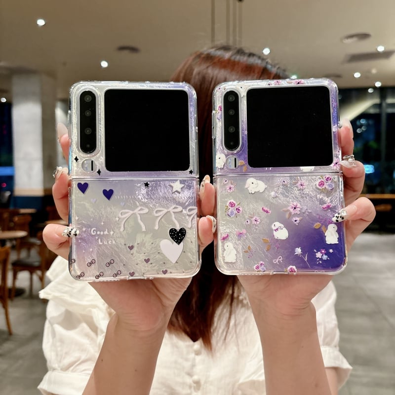Kućište za Huawei PuraX sklapanje – ljubičasti ombre dizajn zečića, Pocket2, MIXFlip, lagani luksuz