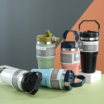 Cană izolată de cafea din oțel inoxidabil 304, 30oz, cu mâner, pentru acasă și mașină