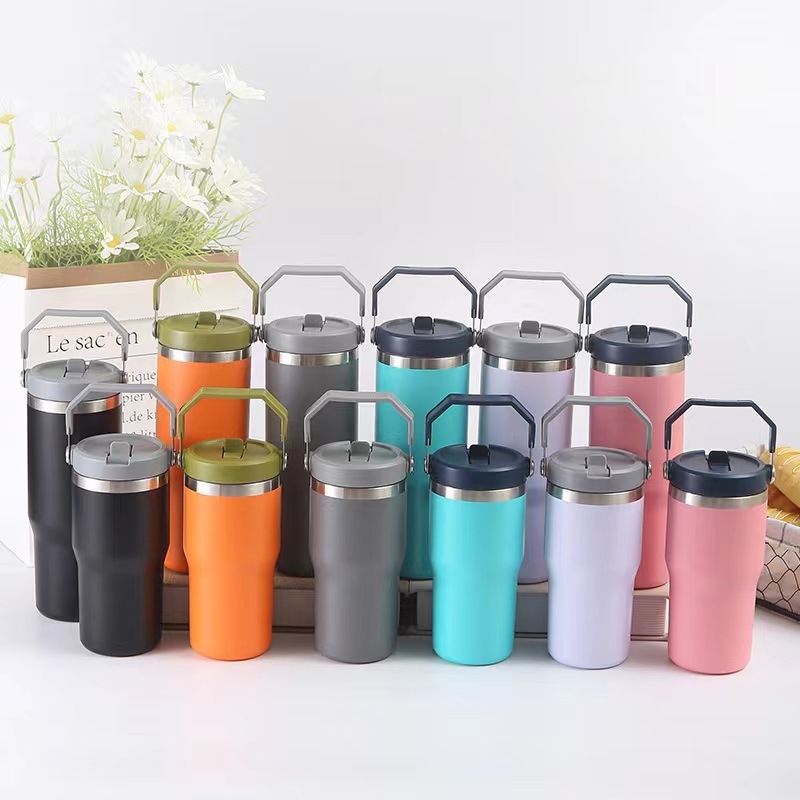 Cană izolată de cafea din oțel inoxidabil 304, 30oz, cu mâner, pentru acasă și mașină