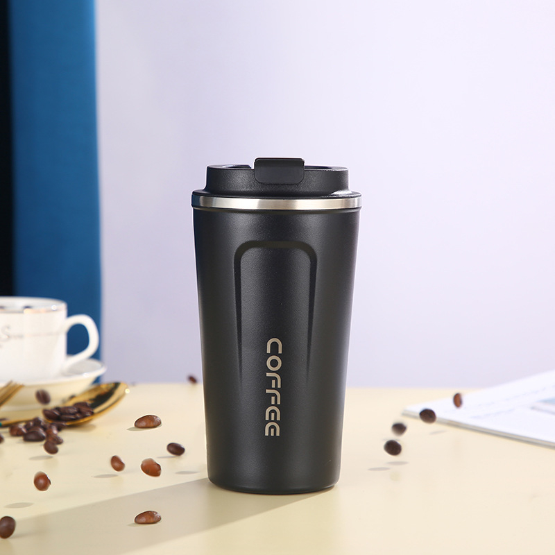 Cana de cafea cu pereți dubli, izolare în vid, din oțel inoxidabil 304, portabilă pentru mașină și birou