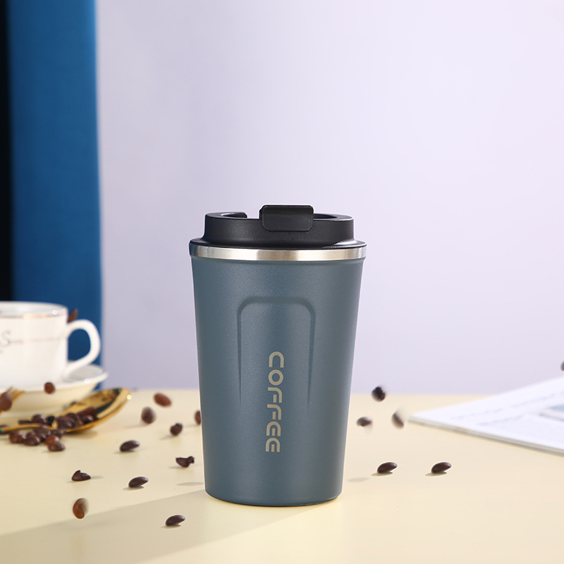 Cana de cafea cu pereți dubli, izolare în vid, din oțel inoxidabil 304, portabilă pentru mașină și birou