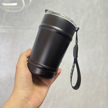 Cană izolată din oțel inoxidabil 304 cu capac rabatabil, cană portabilă pentru cafea, cadou premium