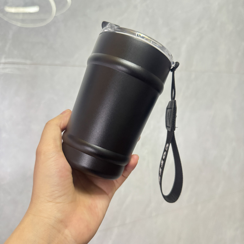 Cană izolată din oțel inoxidabil 304 cu capac rabatabil, cană portabilă pentru cafea, cadou premium