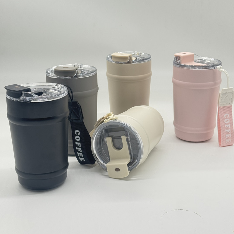 Cană izolată din oțel inoxidabil 304 cu capac rabatabil, cană portabilă pentru cafea, cadou premium