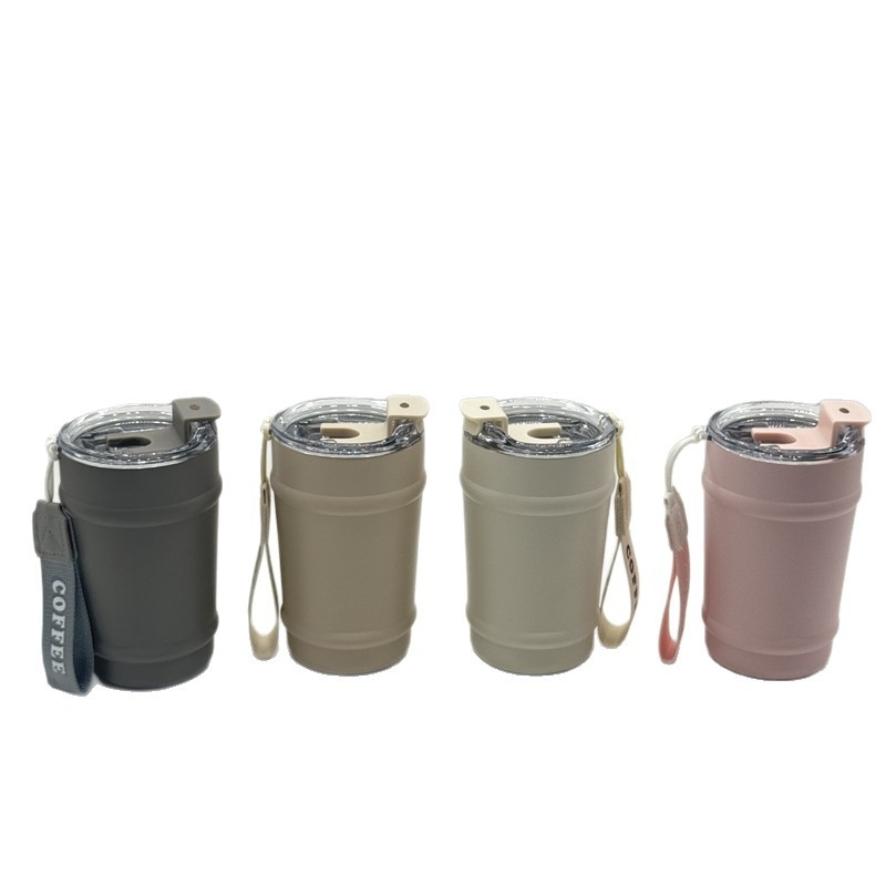 Cană izolată din oțel inoxidabil 304 cu capac rabatabil, cană portabilă pentru cafea, cadou premium