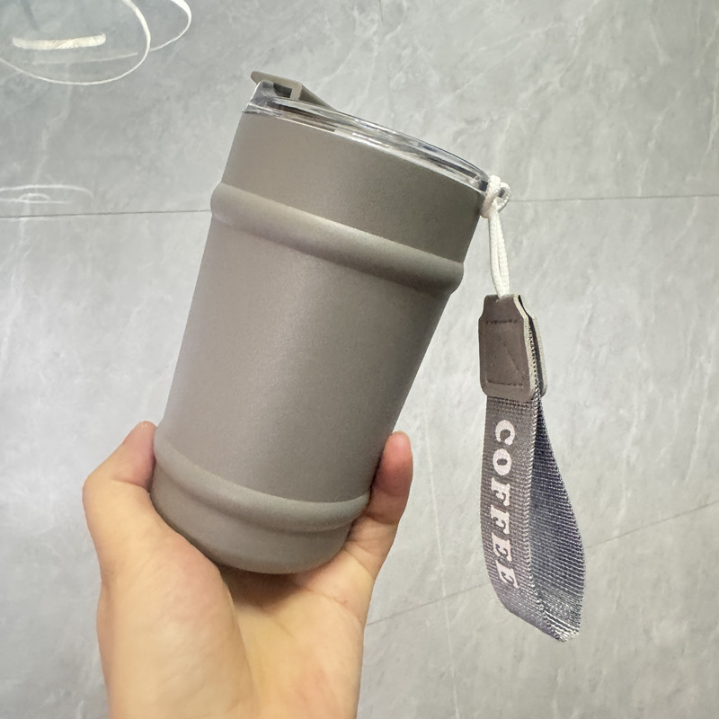 Cană izolată din oțel inoxidabil 304 cu capac rabatabil, cană portabilă pentru cafea, cadou premium