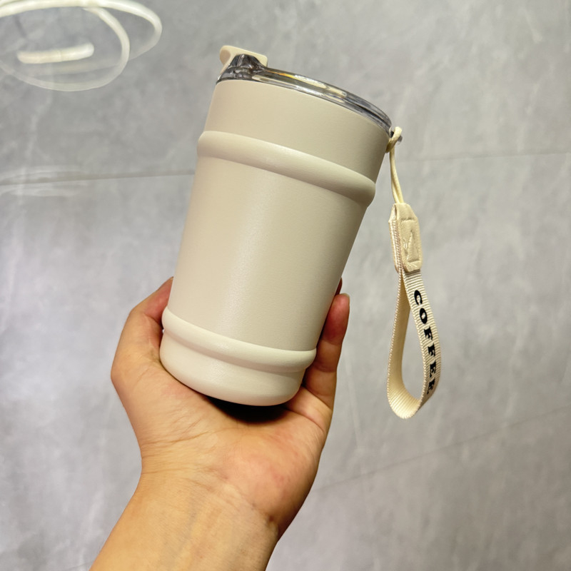 Cană izolată din oțel inoxidabil 304 cu capac rabatabil, cană portabilă pentru cafea, cadou premium