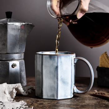 Ceașcă ceramică Nordic cu glazură de cuptor, design retro, pentru cafea sau ceai, acasă sau la birou