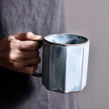 Ceașcă ceramică Nordic cu glazură de cuptor, design retro, pentru cafea sau ceai, acasă sau la birou